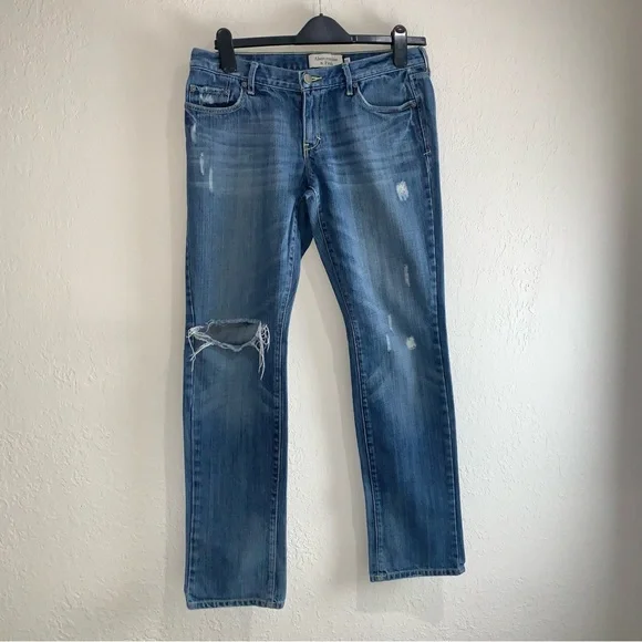 Abercrombie and Fitch Erin Distressed Mid Rise 90’s Jeans Size 6 S (short) blue - Picture 7 of 15